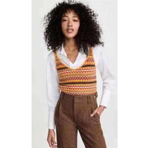 NWT Rag & Bone Woolen Yellow Orange Sleeveless Crop Tank Top